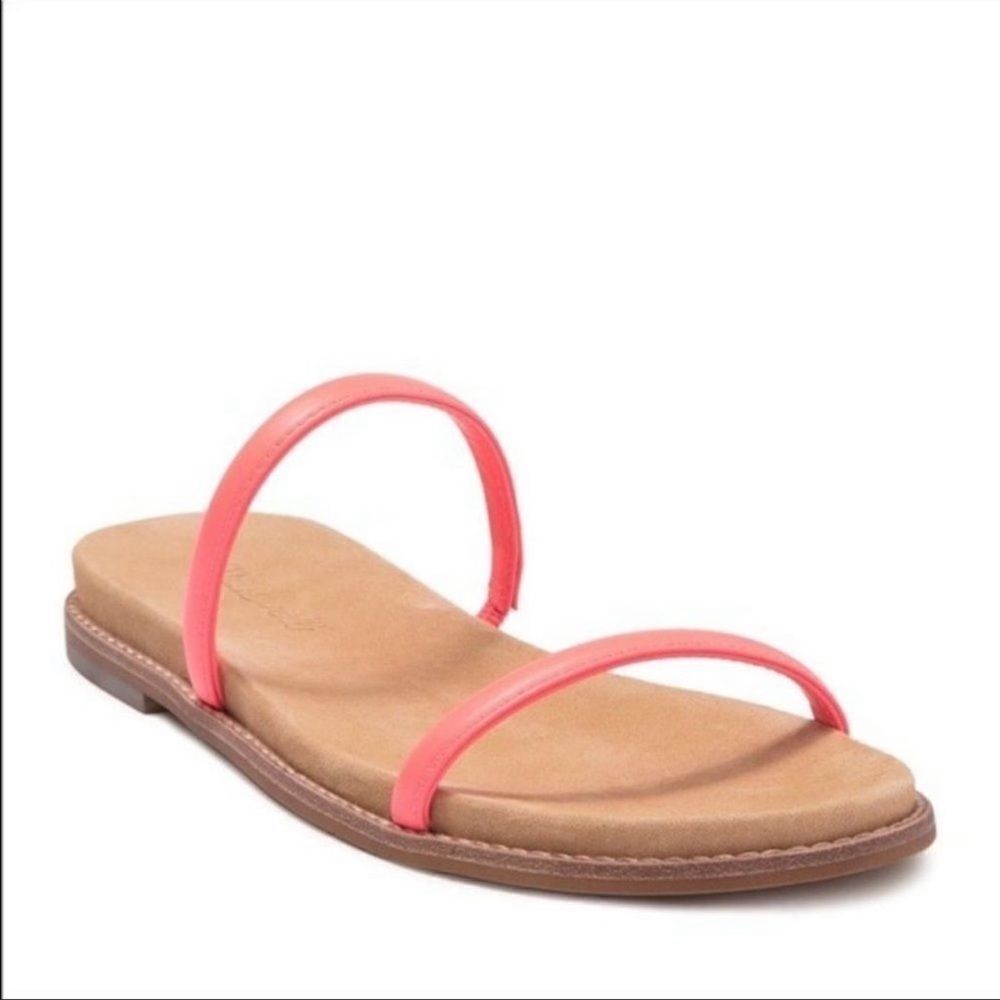 Madewell neon pink double strap slide sandal size 8.5